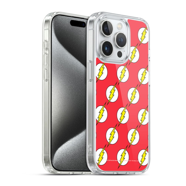 The Flash DC Comics Logo Pattern Soft Gel Case for Apple iPhone 15 Pro & MagSafe