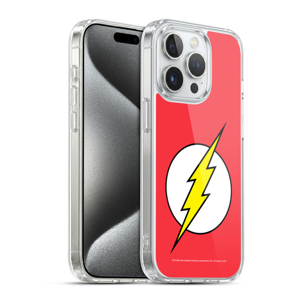The Flash DC Comics Logo Plain Soft Gel Case for Apple iPhone 15 Pro & MagSafe