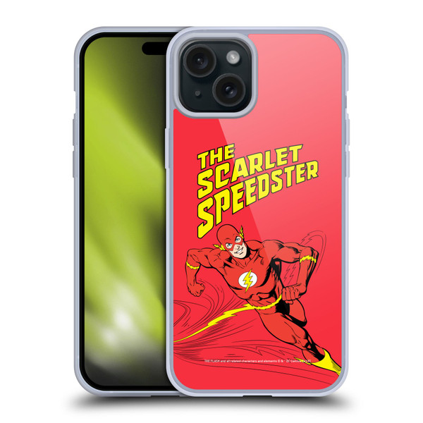 The Flash DC Comics Vintage Scarlet Speedster Soft Gel Case for Apple iPhone 15 Plus