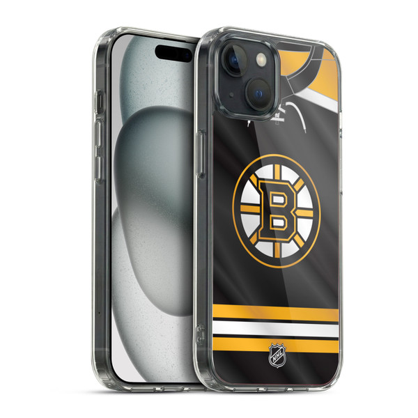 NHL Boston Bruins Jersey Soft Gel Case for Apple iPhone 15 Plus & MagSafe