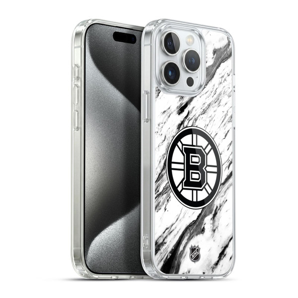 NHL Boston Bruins Marble Soft Gel Case for Apple iPhone 15 Pro Max & MagSafe