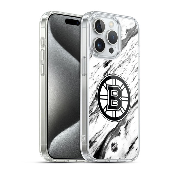NHL Boston Bruins Marble Soft Gel Case for Apple iPhone 15 Pro & MagSafe