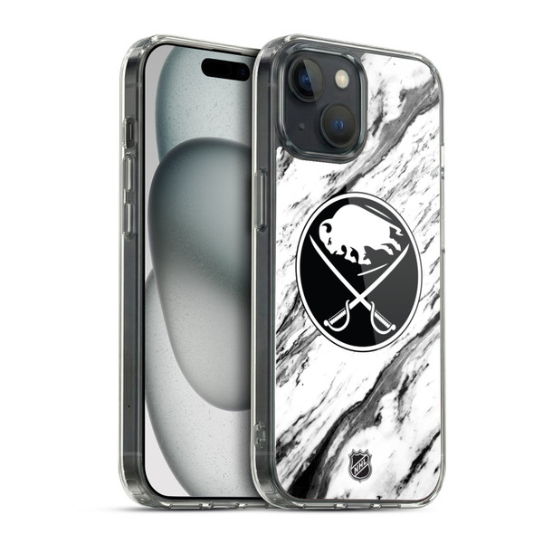 NHL Buffalo Sabres Marble Soft Gel Case for Apple iPhone 15