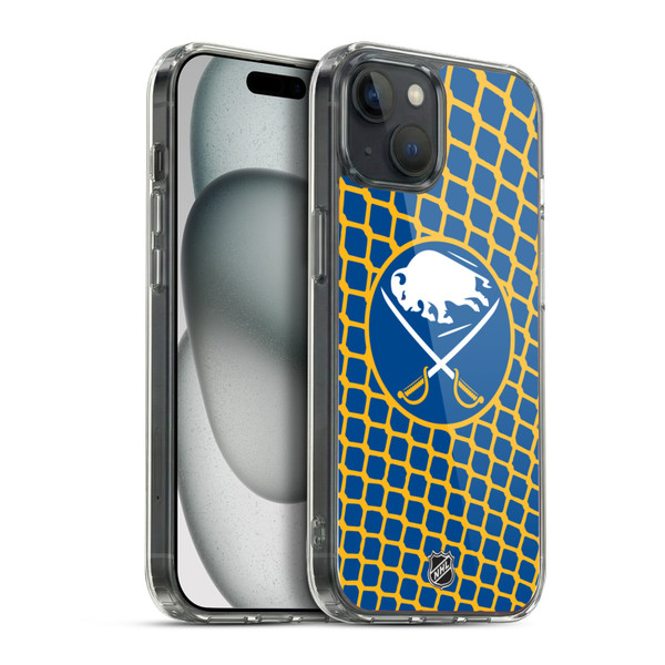 NHL Buffalo Sabres Net Pattern Soft Gel Case for Apple iPhone 15 Plus