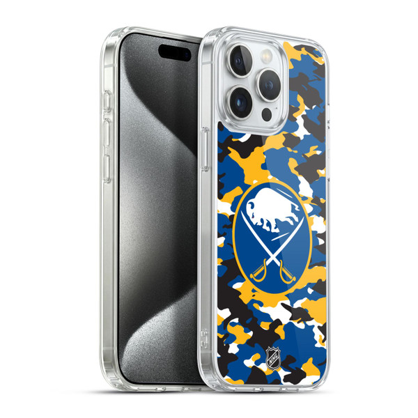 NHL Buffalo Sabres Camouflage Soft Gel Case for Apple iPhone 15 Pro Max