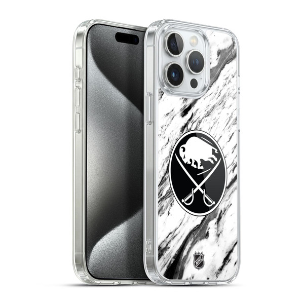 NHL Buffalo Sabres Marble Soft Gel Case for Apple iPhone 15 Pro Max