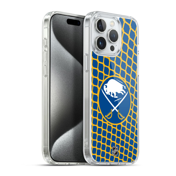 NHL Buffalo Sabres Net Pattern Soft Gel Case for Apple iPhone 15 Pro Max