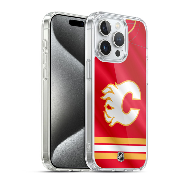 NHL Calgary Flames Jersey Soft Gel Case for Apple iPhone 15 Pro & MagSafe