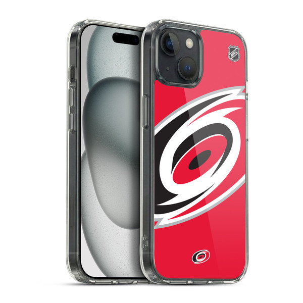 NHL Carolina Hurricanes Oversized Soft Gel Case for Apple iPhone 15 Plus