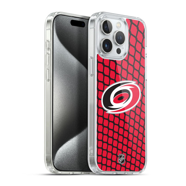NHL Carolina Hurricanes Net Pattern Soft Gel Case for Apple iPhone 15 Pro Max