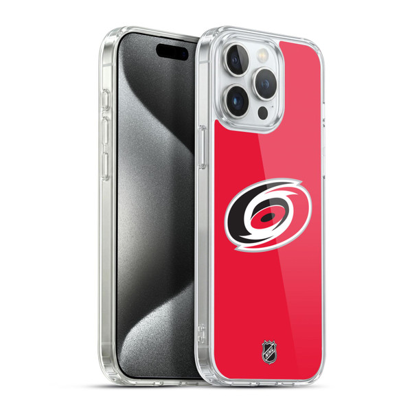 NHL Carolina Hurricanes Plain Soft Gel Case for Apple iPhone 15 Pro Max