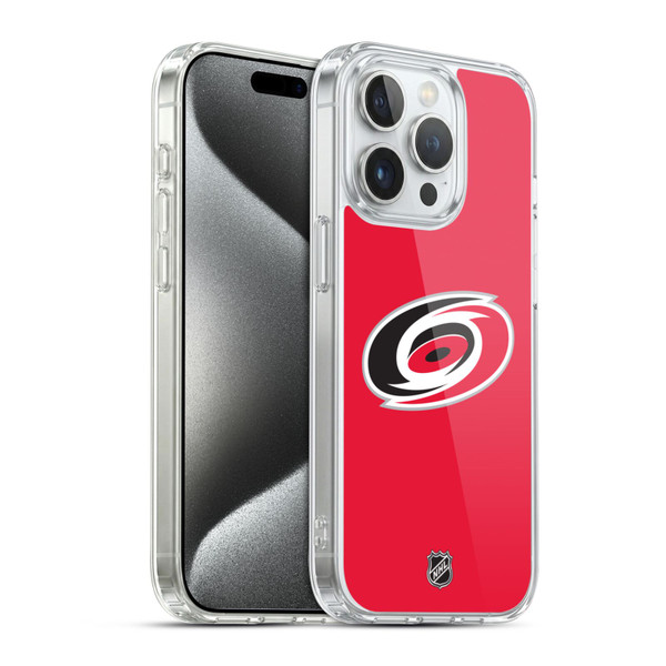 NHL Carolina Hurricanes Plain Soft Gel Case for Apple iPhone 15 Pro