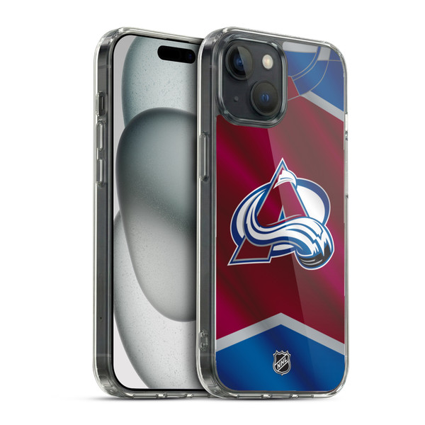 NHL Colorado Avalanche Jersey Soft Gel Case for Apple iPhone 15 & MagSafe