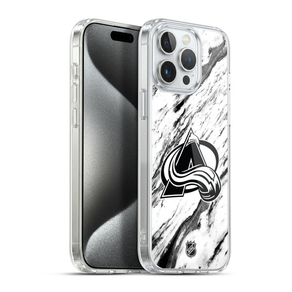 NHL Colorado Avalanche Marble Soft Gel Case for Apple iPhone 15 Pro Max & MagSafe