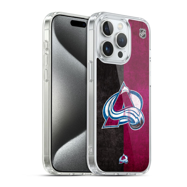 NHL Colorado Avalanche Half Distressed Soft Gel Case for Apple iPhone 15 Pro & MagSafe