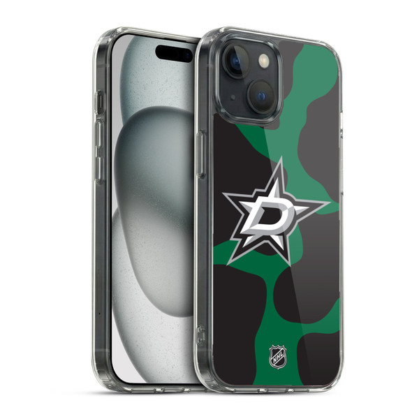NHL Dallas Stars Cow Pattern Soft Gel Case for Apple iPhone 15