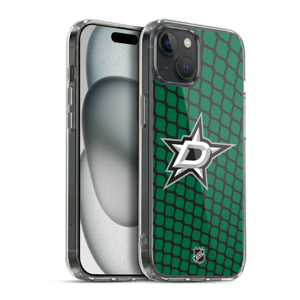 NHL Dallas Stars Net Pattern Soft Gel Case for Apple iPhone 15 Plus