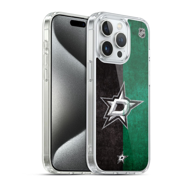 NHL Dallas Stars Half Distressed Soft Gel Case for Apple iPhone 15 Pro