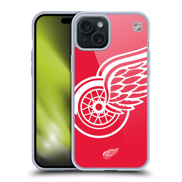 NHL Detroit Red Wings Oversized Soft Gel Case for Apple iPhone 15 Plus