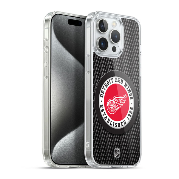 NHL Detroit Red Wings Puck Texture Soft Gel Case for Apple iPhone 15 Pro Max & MagSafe