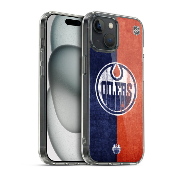 NHL Edmonton Oilers Half Distressed Soft Gel Case for Apple iPhone 15 & MagSafe