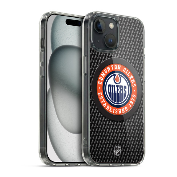 NHL Edmonton Oilers Puck Texture Soft Gel Case for Apple iPhone 15 & MagSafe