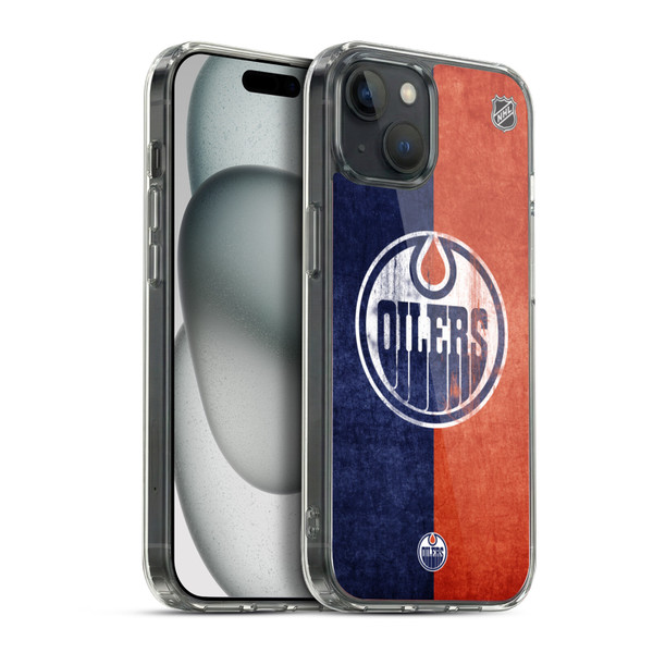 NHL Edmonton Oilers Half Distressed Soft Gel Case for Apple iPhone 15 Plus & MagSafe