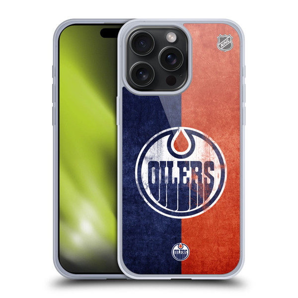 NHL Edmonton Oilers Half Distressed Soft Gel Case for Apple iPhone 15 Pro Max