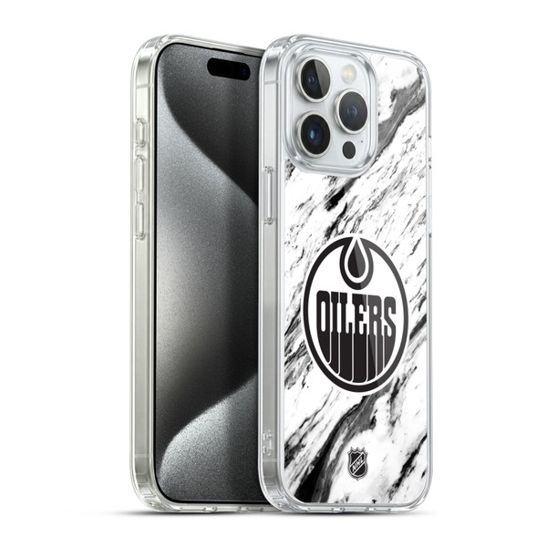 NHL Edmonton Oilers Marble Soft Gel Case for Apple iPhone 15 Pro Max & MagSafe