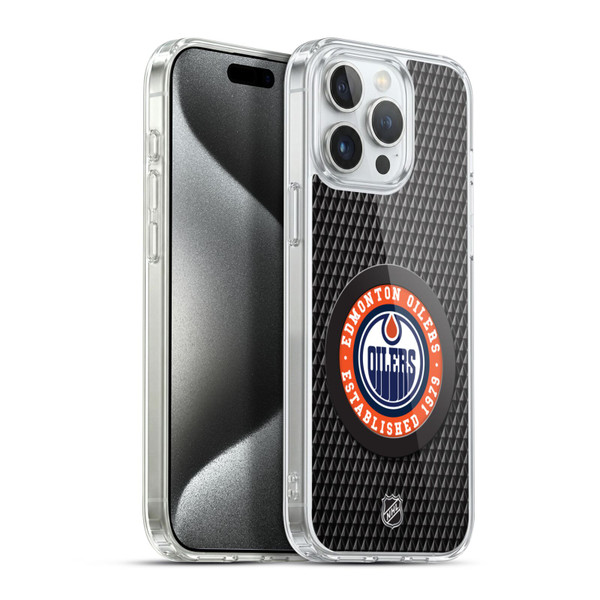 NHL Edmonton Oilers Puck Texture Soft Gel Case for Apple iPhone 15 Pro Max & MagSafe