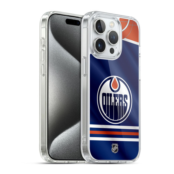 NHL Edmonton Oilers Jersey Soft Gel Case for Apple iPhone 15 Pro & MagSafe