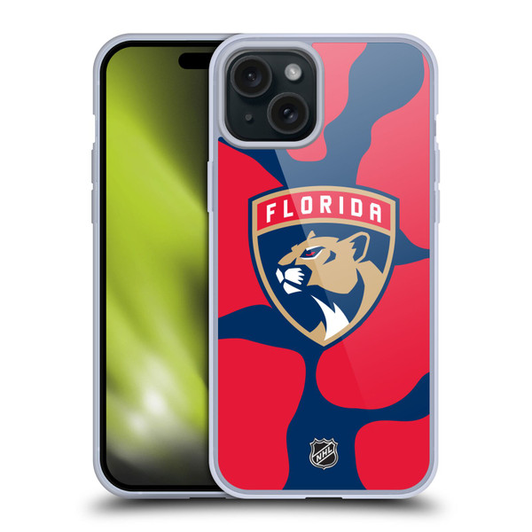 NHL Florida Panthers Cow Pattern Soft Gel Case for Apple iPhone 15 Plus