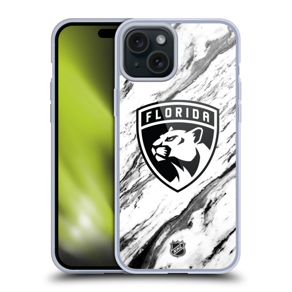 NHL Florida Panthers Marble Soft Gel Case for Apple iPhone 15 Plus