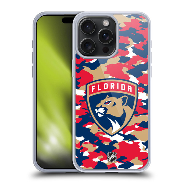 NHL Florida Panthers Camouflage Soft Gel Case for Apple iPhone 15 Pro Max