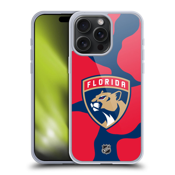 NHL Florida Panthers Cow Pattern Soft Gel Case for Apple iPhone 15 Pro Max
