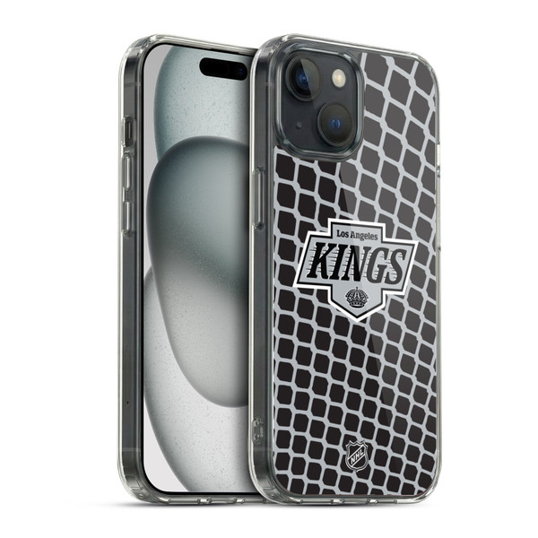 NHL Los Angeles Kings Net Pattern Soft Gel Case for Apple iPhone 15