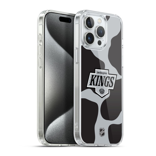 NHL Los Angeles Kings Cow Pattern Soft Gel Case for Apple iPhone 15 Pro Max