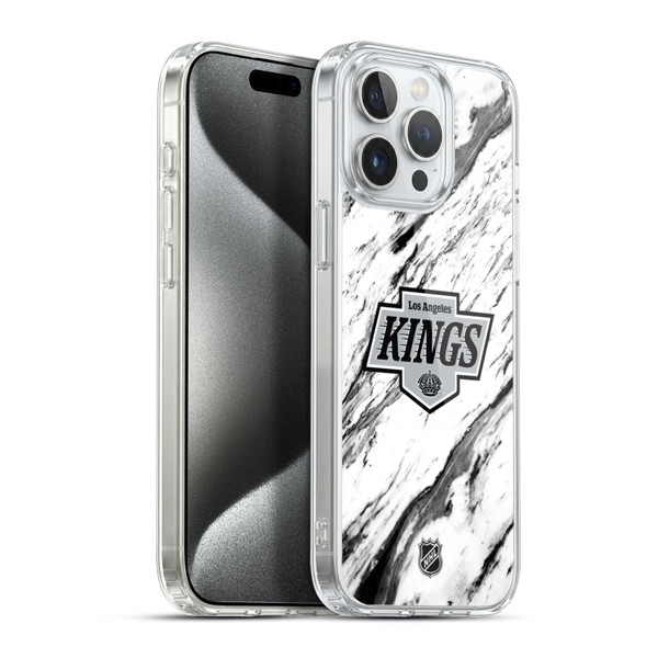 NHL Los Angeles Kings Marble Soft Gel Case for Apple iPhone 15 Pro Max