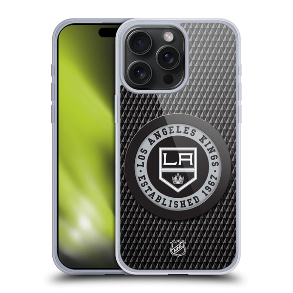 NHL Los Angeles Kings Puck Texture Soft Gel Case for Apple iPhone 15 Pro Max