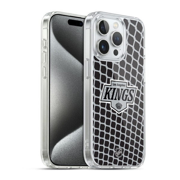 NHL Los Angeles Kings Net Pattern Soft Gel Case for Apple iPhone 15 Pro