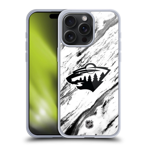 NHL Minnesota Wild Marble Soft Gel Case for Apple iPhone 15 Pro Max