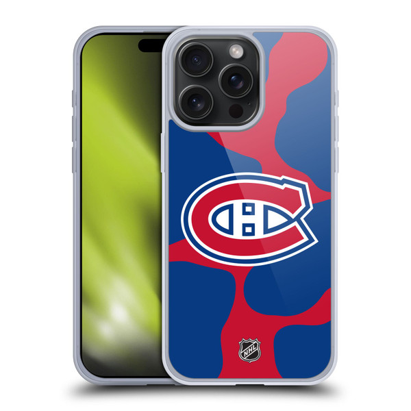 NHL Montreal Canadiens Cow Pattern Soft Gel Case for Apple iPhone 15 Pro Max