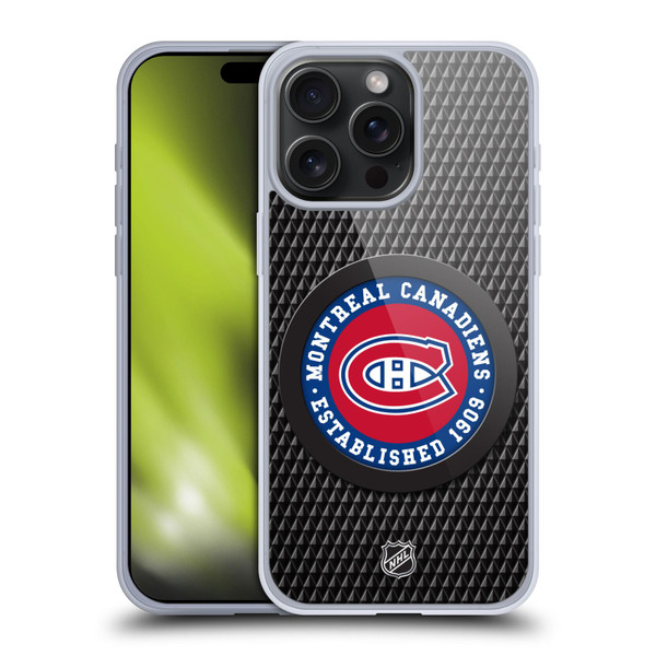 NHL Montreal Canadiens Puck Texture Soft Gel Case for Apple iPhone 15 Pro Max