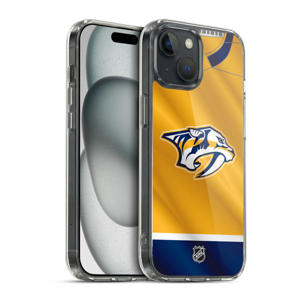 NHL Nashville Predators Jersey Soft Gel Case for Apple iPhone 15 & MagSafe
