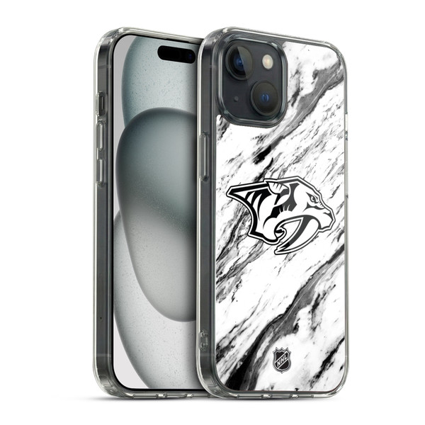 NHL Nashville Predators Marble Soft Gel Case for Apple iPhone 15 & MagSafe