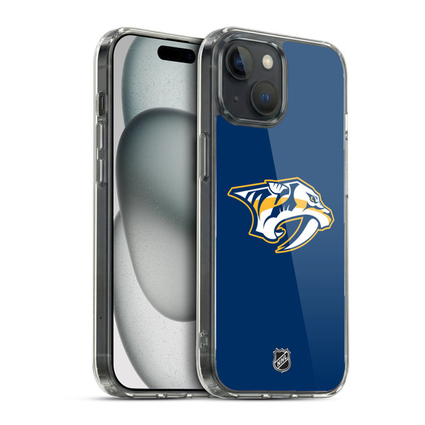 NHL Nashville Predators Plain Soft Gel Case for Apple iPhone 15 & MagSafe