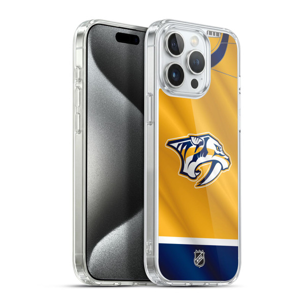 NHL Nashville Predators Jersey Soft Gel Case for Apple iPhone 15 Pro Max & MagSafe