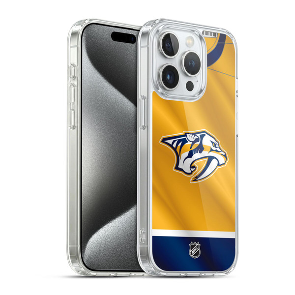 NHL Nashville Predators Jersey Soft Gel Case for Apple iPhone 15 Pro & MagSafe
