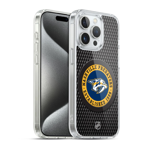 NHL Nashville Predators Puck Texture Soft Gel Case for Apple iPhone 15 Pro & MagSafe