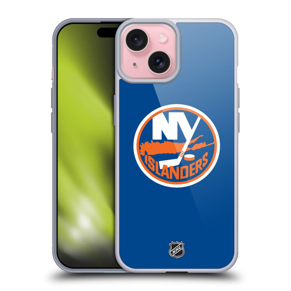 NHL New York Islanders Plain Soft Gel Case for Apple iPhone 15